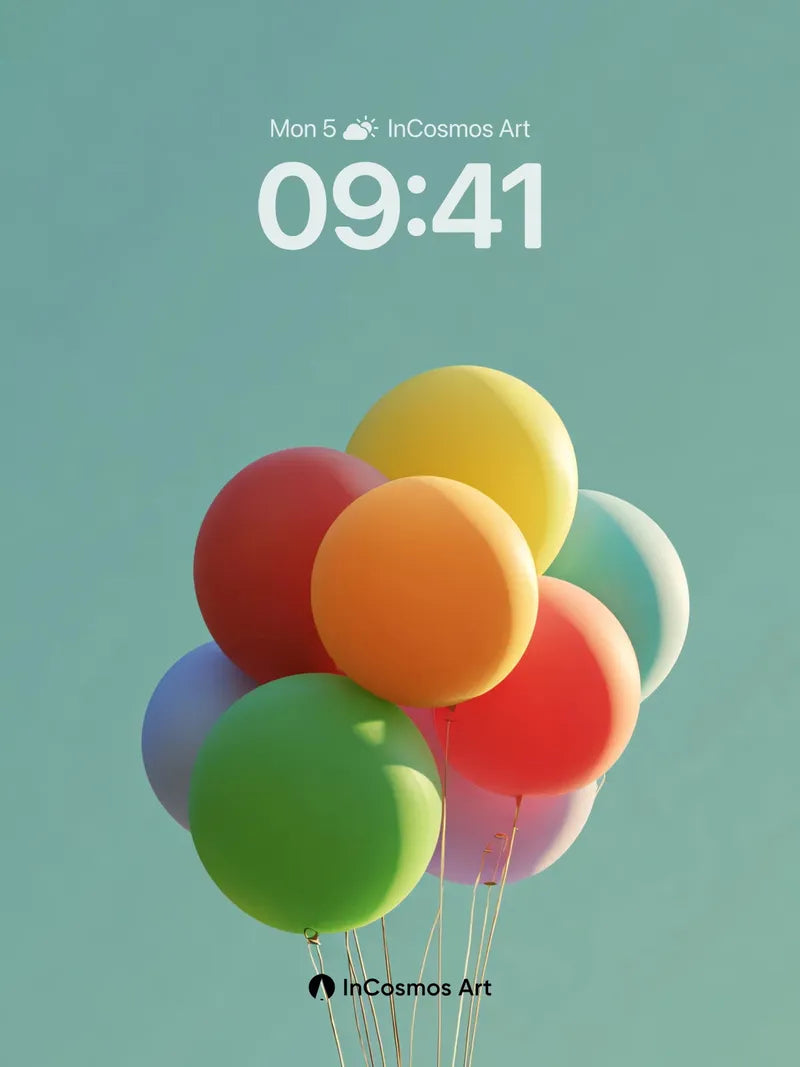 Floating Joy Wallpaper with Soft Gradient Sky wallpaper for iPhone, iPad & Mac