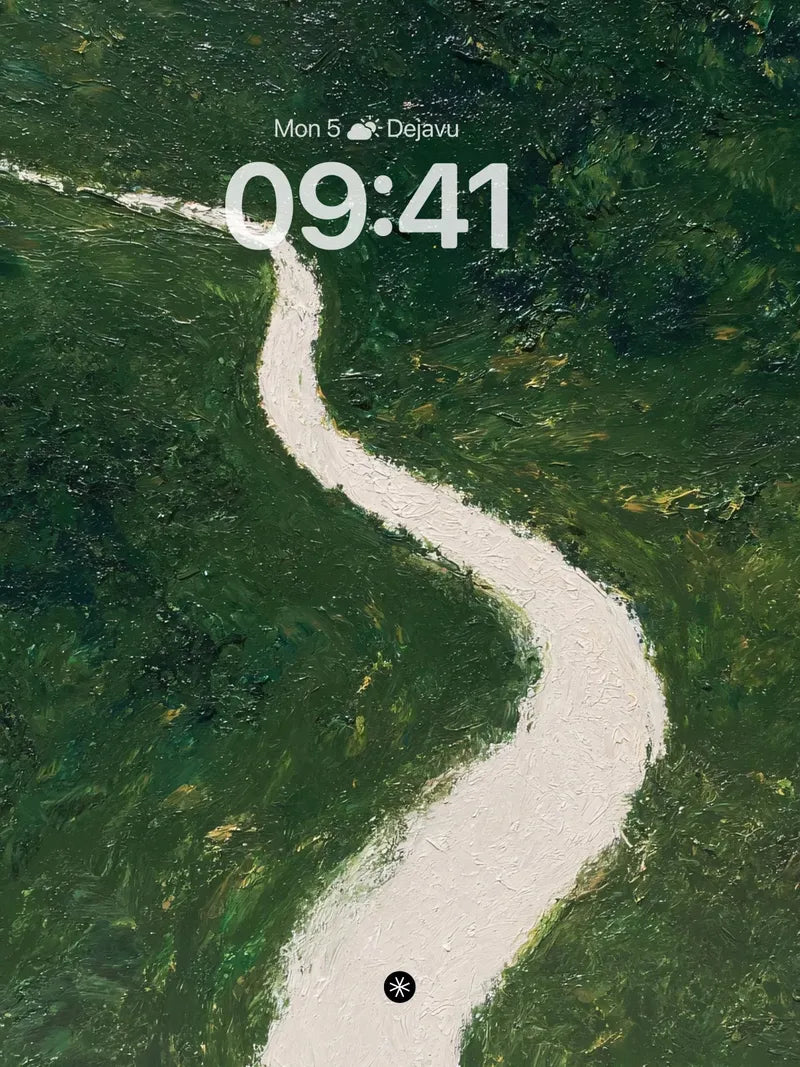 Winding River Green Forest Wallpaper