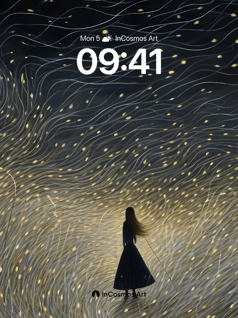 Starry Currents Wallpaper with Whispering Lines wallpaper for iPhone, iPad & Mac