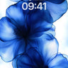 Cobalt Veil Wallpaper with Ethereal Petals wallpaper for iPhone, iPad & Mac