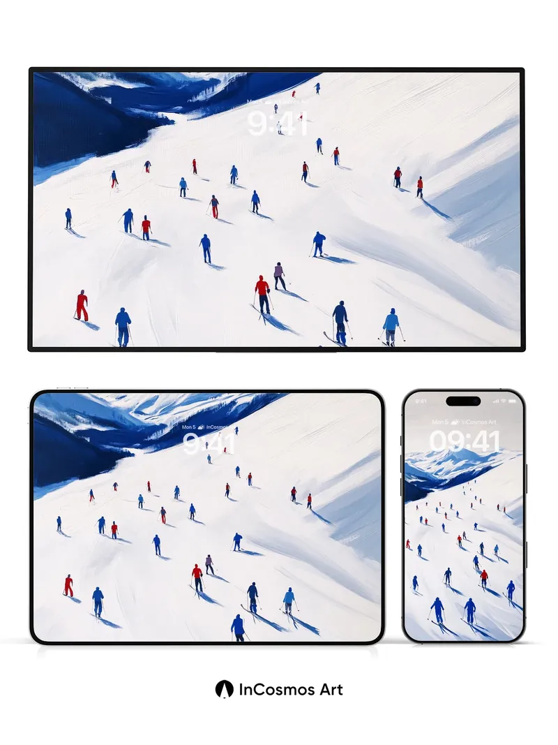 Silent Ascent Wallpaper with Frozen Shadows