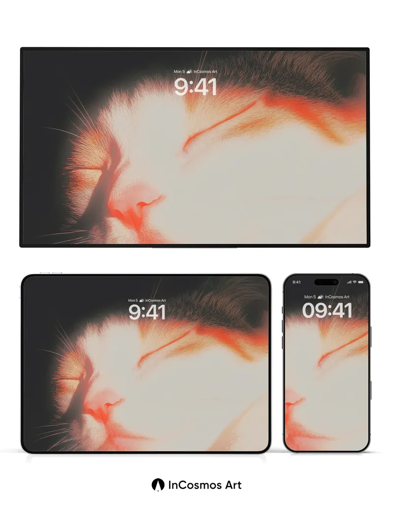 Serene Feline Glow Wallpaper with Ethereal Light