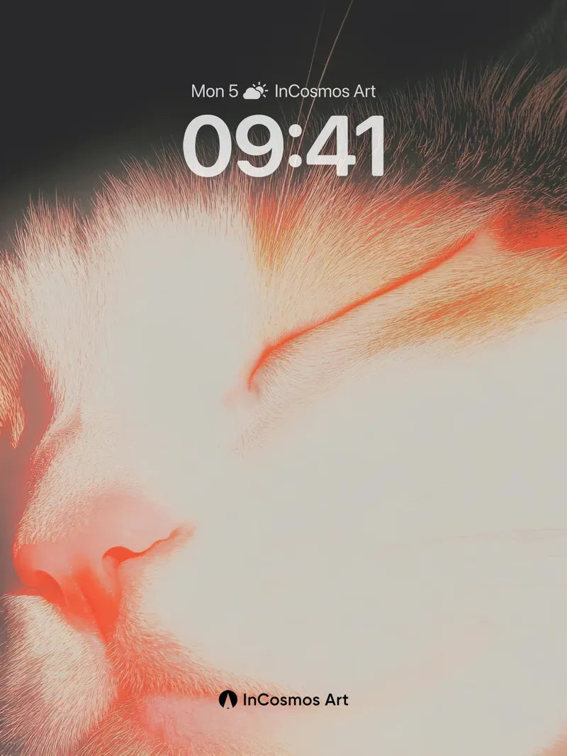 Serene Feline Glow Wallpaper with Ethereal Light