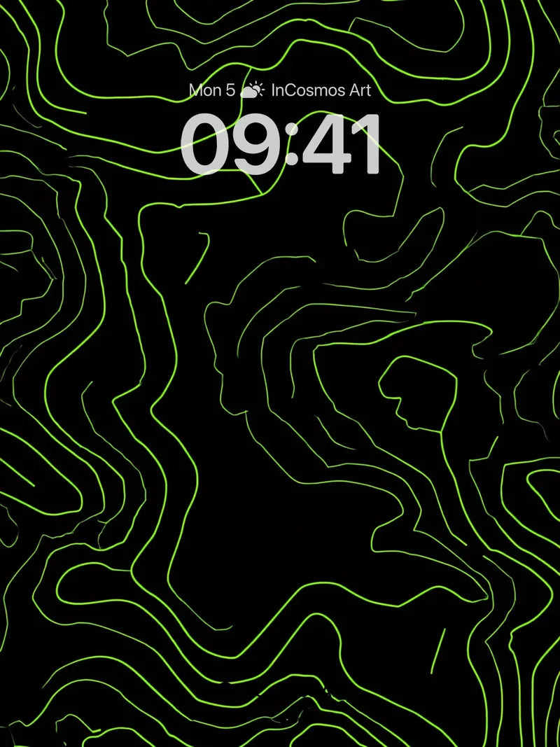 Neon Vein Wallpaper with Topographic Pulse