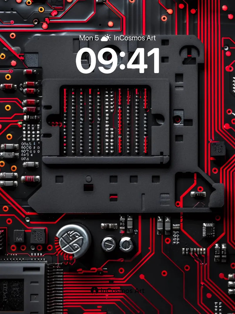 Circuit Pulse Wallpaper with Neon Veins