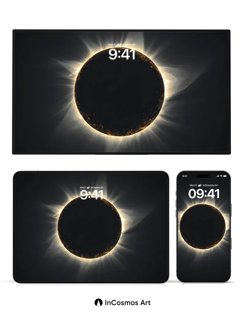 Silent Eclipse Wallpaper with Solar Crown