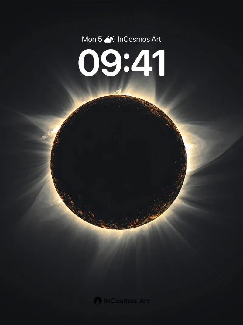 Silent Eclipse Wallpaper with Solar Crown wallpaper for iPhone, iPad & Mac