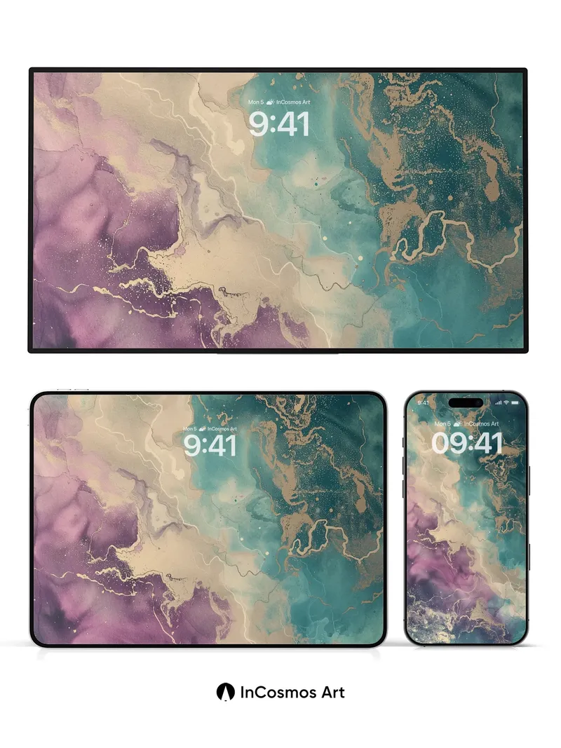 Luminous Veil Wallpaper with Cosmic Trails