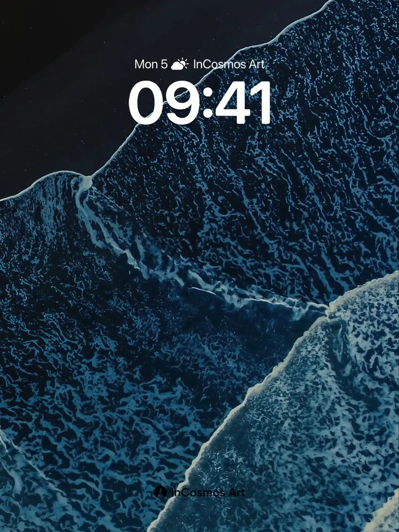 Midnight Tide Wallpaper with Frosted Edges