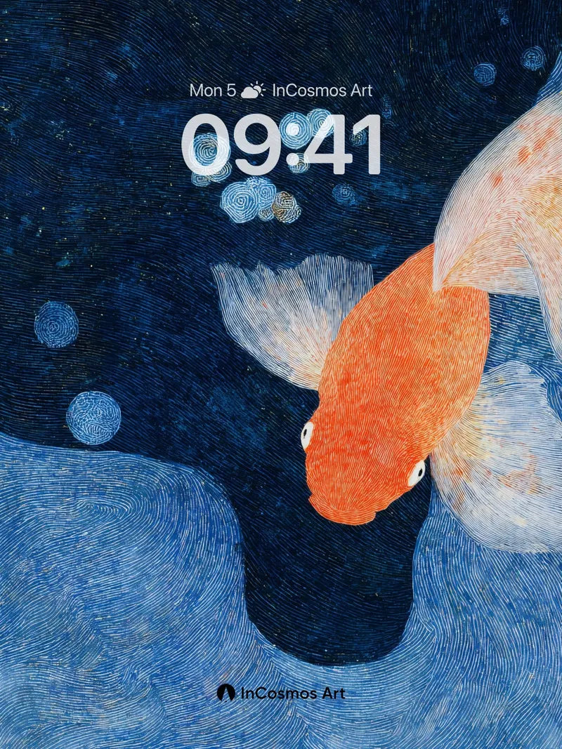 Midnight Koi Wallpaper with Whispering Currents