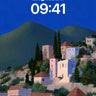Moonlit Village Wallpaper with Whispering Hills wallpaper for iPhone, iPad & Mac