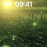 Golden Circuit Wallpaper with Starlit Grid wallpaper for iPhone, iPad & Mac
