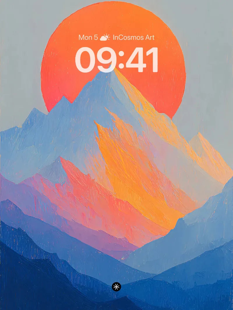 Amber Horizon Mountain Wallpaper with Gradient Silence wallpaper for iPhone, iPad & Mac