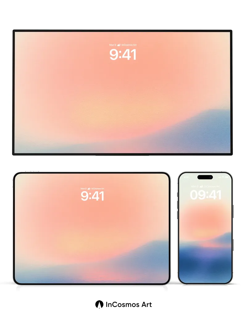 Serenity Horizon Wallpaper with Soft Gradient Hues