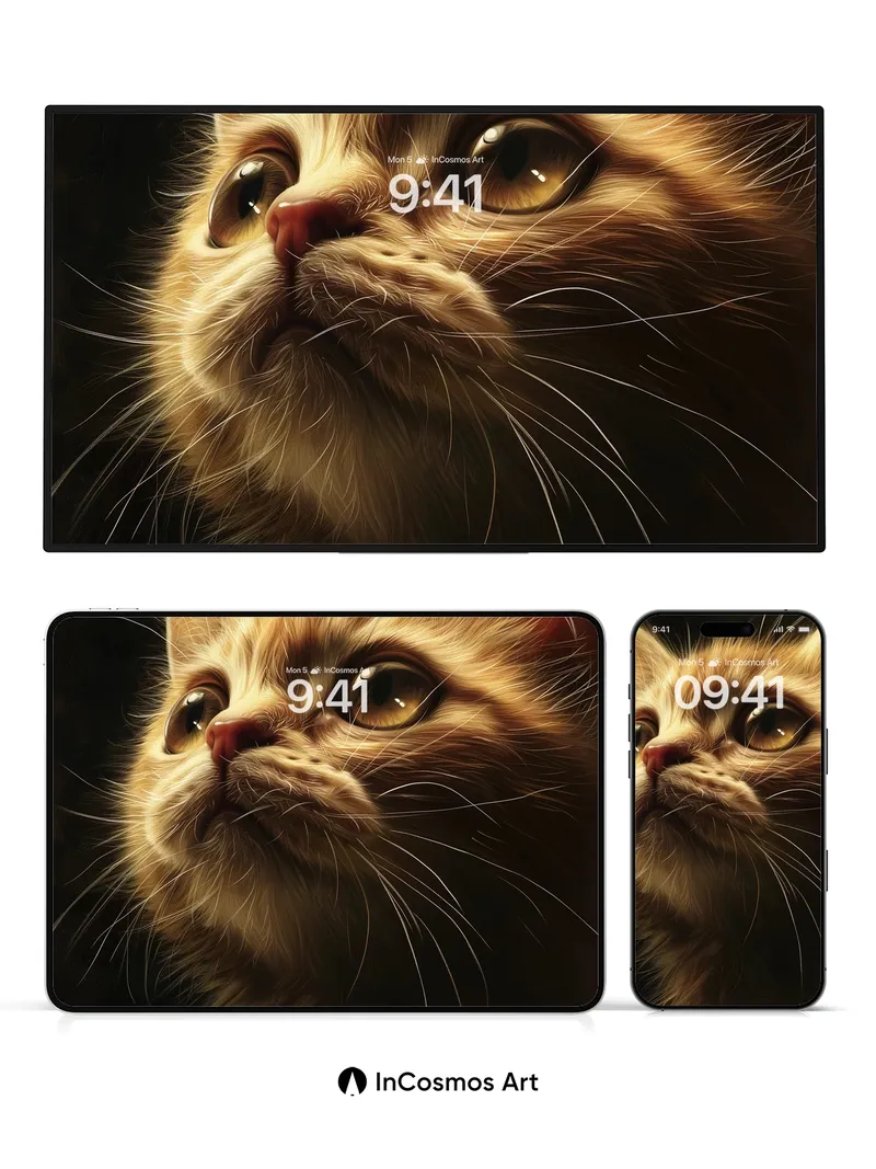 Golden Gaze Wallpaper with Whispering Fur