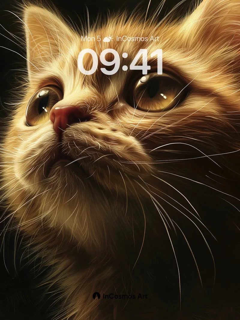 Golden Gaze Wallpaper with Whispering Fur