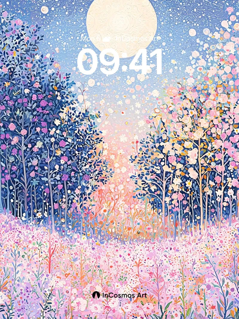 Luminous Garden Wallpaper with Moonlit Petals wallpaper for iPhone, iPad & Mac