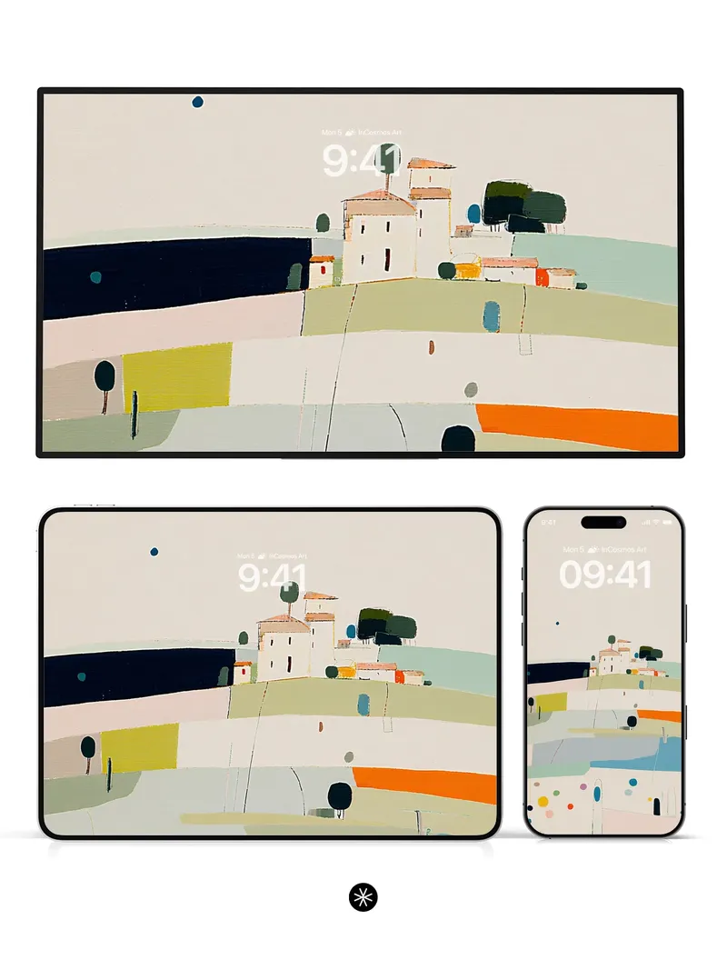Abstract Geometric Landscape Wallpaper 4K for iPhone Lock Screen