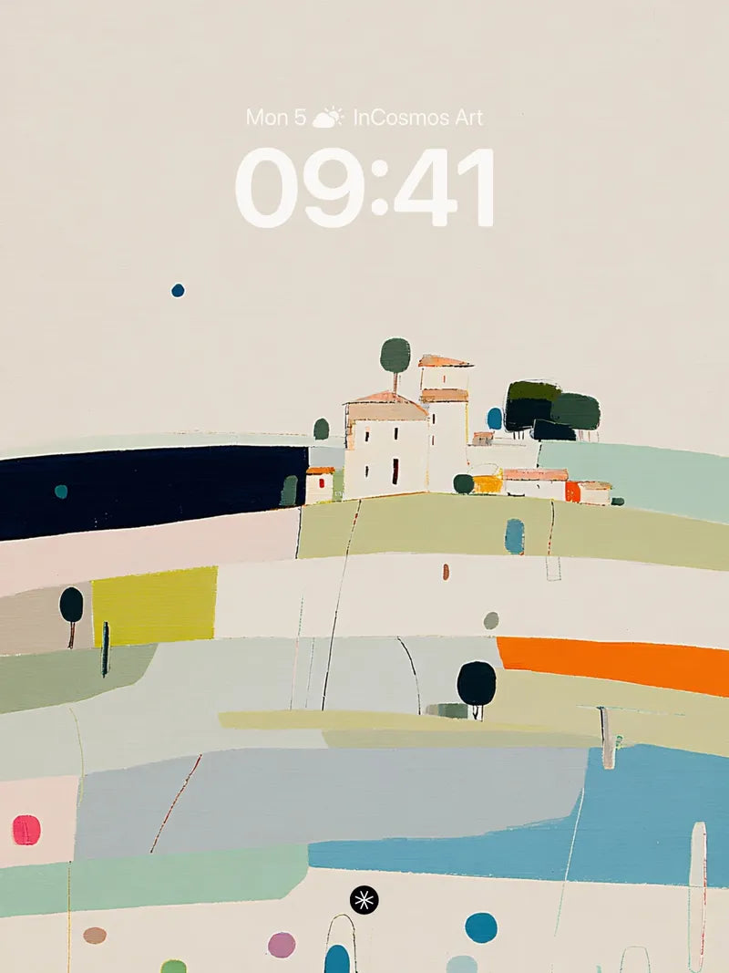 Abstract Geometric Landscape Wallpaper 4K for iPhone Lock Screen — digital wallpaper for iPhone, iPad and Mac