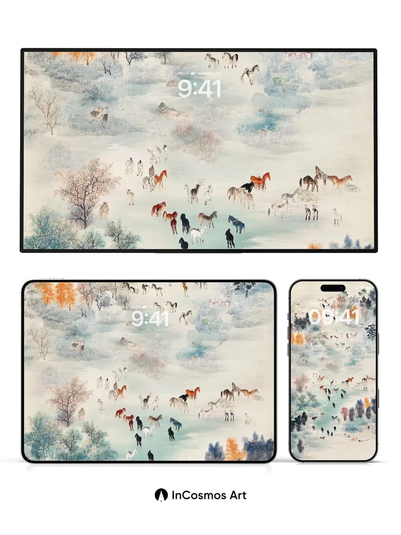 Serene Herd Wallpaper with Autumn Whispers