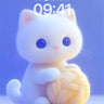 Serene Feline Wallpaper with Soft Yarn Embrace wallpaper for iPhone, iPad & Mac