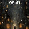 Rainlit Silence Wallpaper with Floating Embers wallpaper for iPhone, iPad & Mac