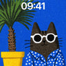 Cool Cat Vibes Wallpaper with Palm Glow wallpaper for iPhone, iPad & Mac