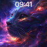 Cosmic Feline Wallpaper with Nebula Eyes wallpaper for iPhone, iPad & Mac