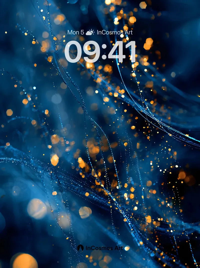 Luminous Drift Wallpaper with Golden Veins