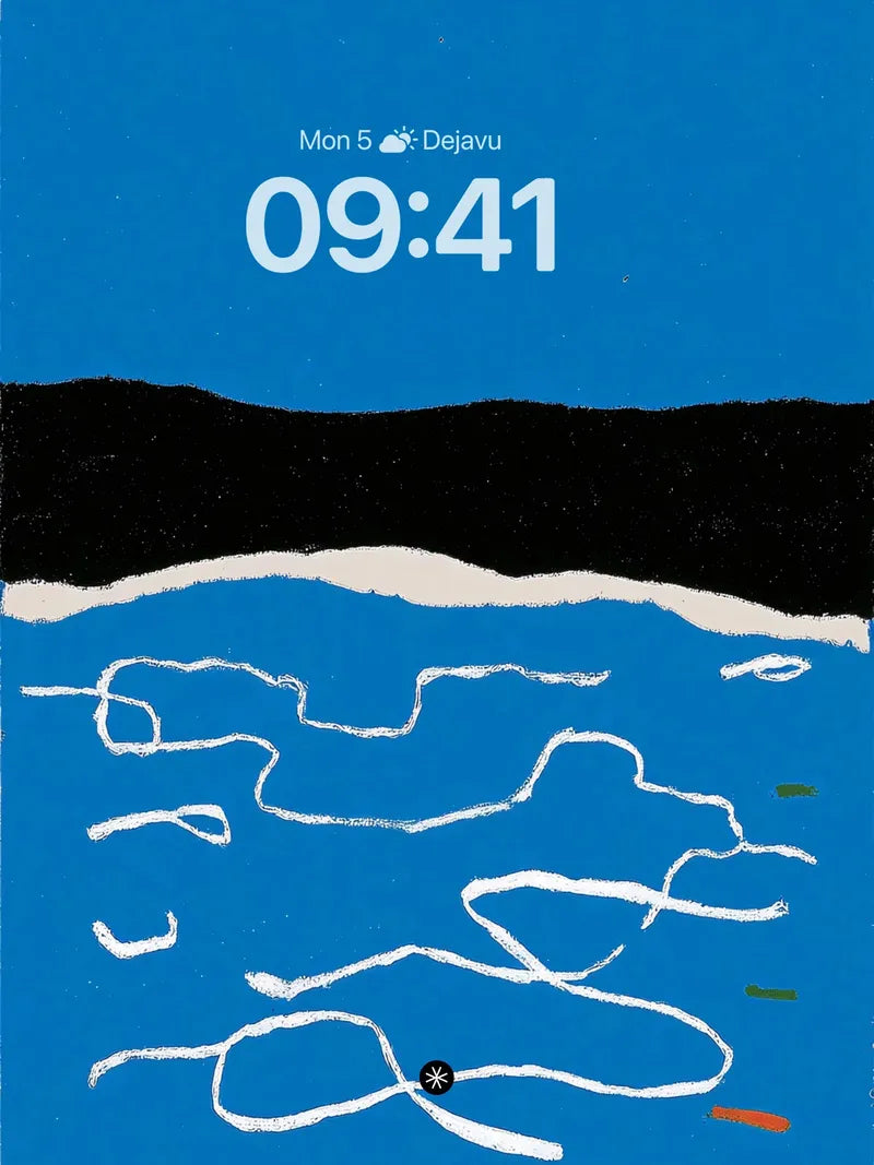 Serene Blue Horizon Abstract Wallpaper wallpaper for iPhone, iPad & Mac