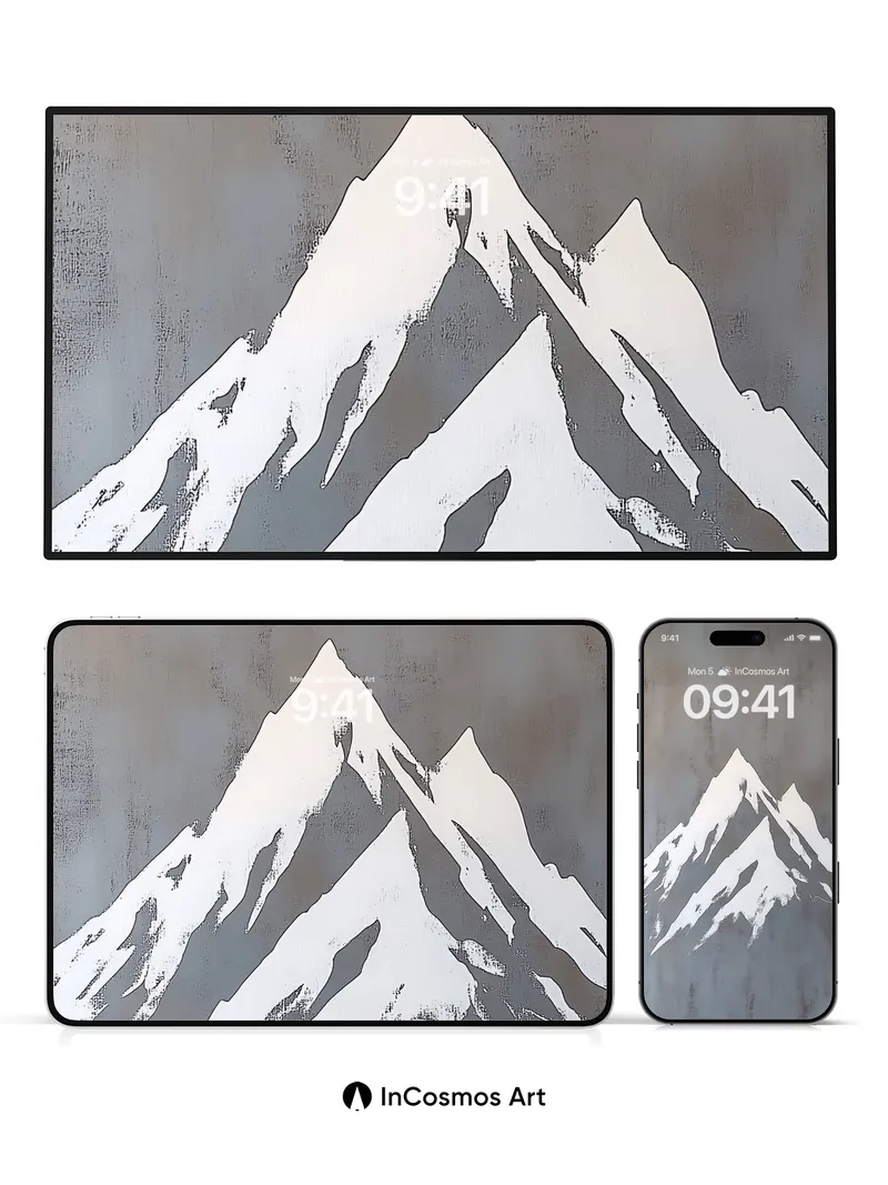 Silent Summit Wallpaper with Frosted Peaks