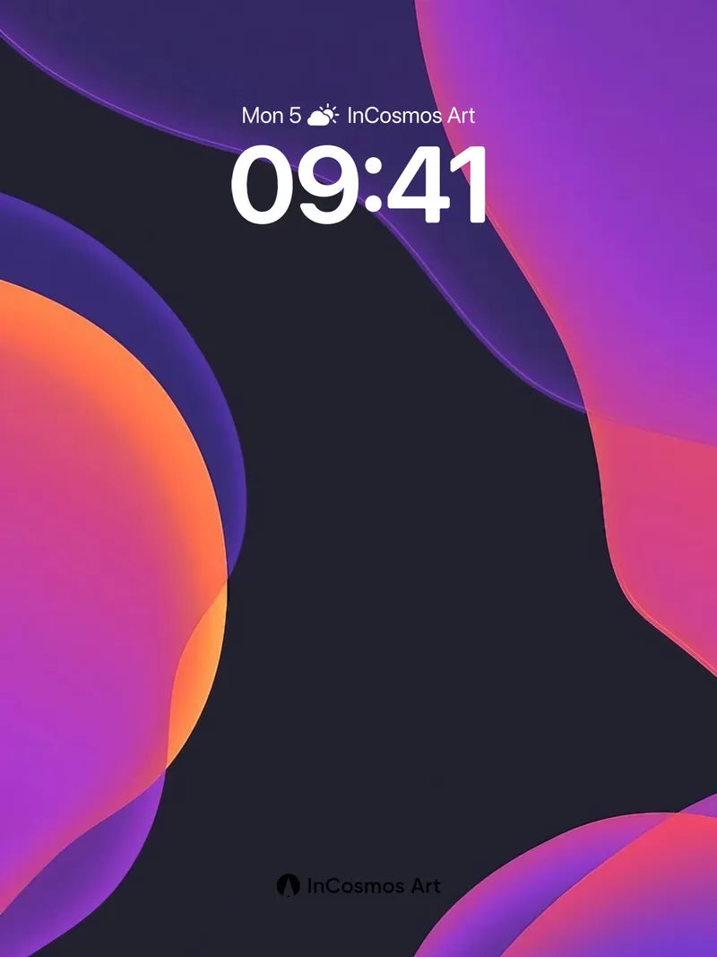 Luminous Void Wallpaper with Floating Forms