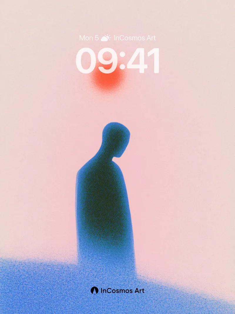 Silhouetted Solitude Wallpaper with Distant Sun