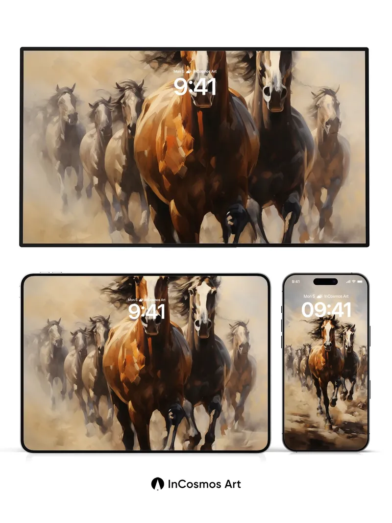 Thundering Herd Wallpaper with Dust-Blown Motion