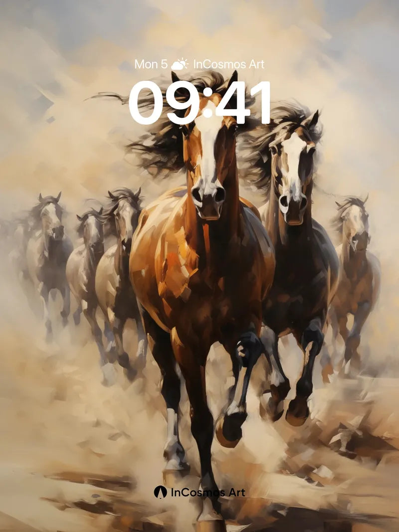 Thundering Herd Wallpaper with Dust-Blown Motion wallpaper for iPhone, iPad & Mac