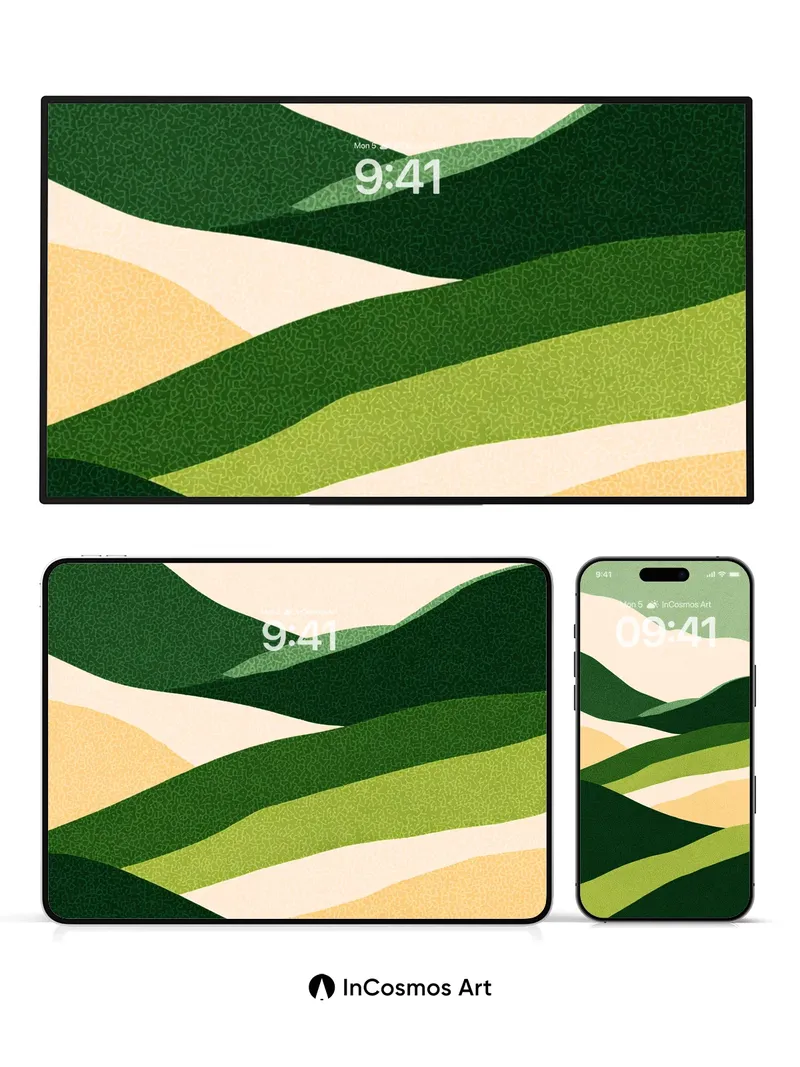 Serenity Ridge Wallpaper with Earth-Toned Flow