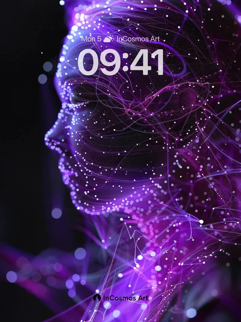 Neon Veil Wallpaper with Cosmic Threads