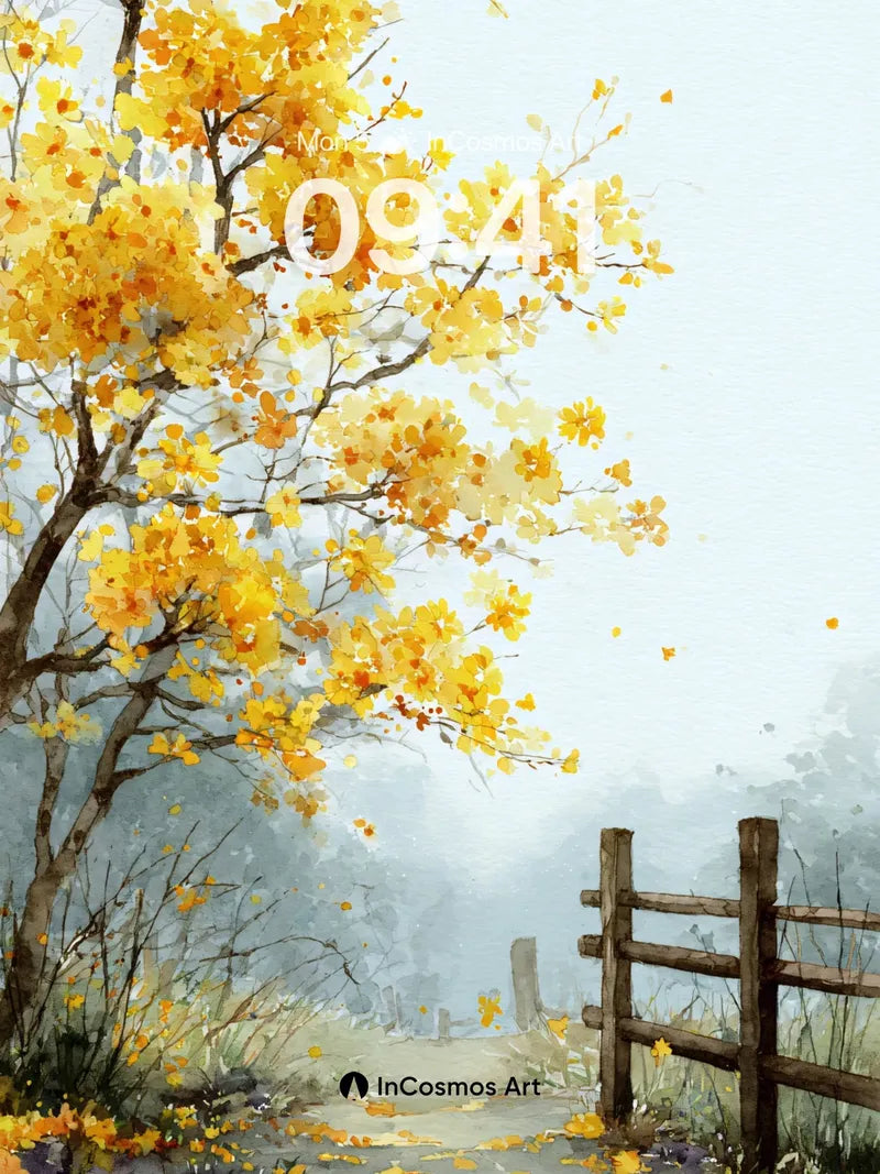 Golden Hush Wallpaper with Whispering Leaves