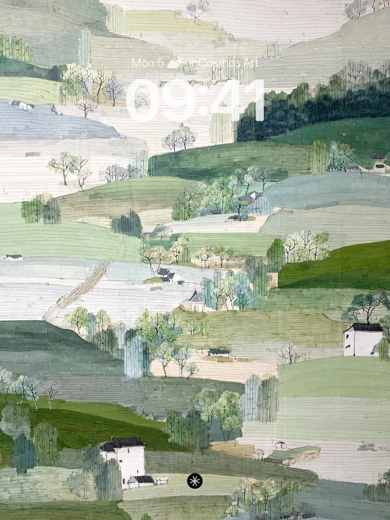 Serene Hillside Wallpaper with Misty Layers wallpaper for iPhone, iPad & Mac