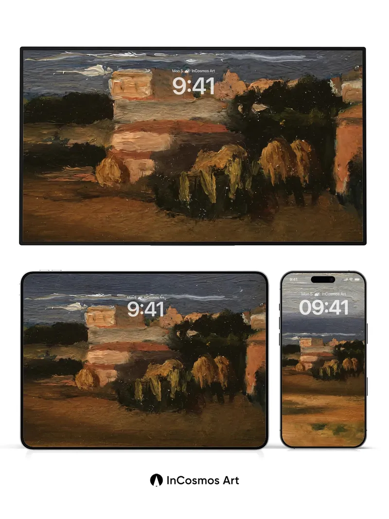 Dusty Horizon Wallpaper with Sunbaked Stones