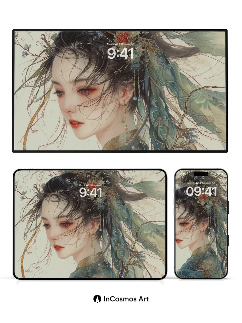 Whispering Bloom Wallpaper with Ethereal Drift