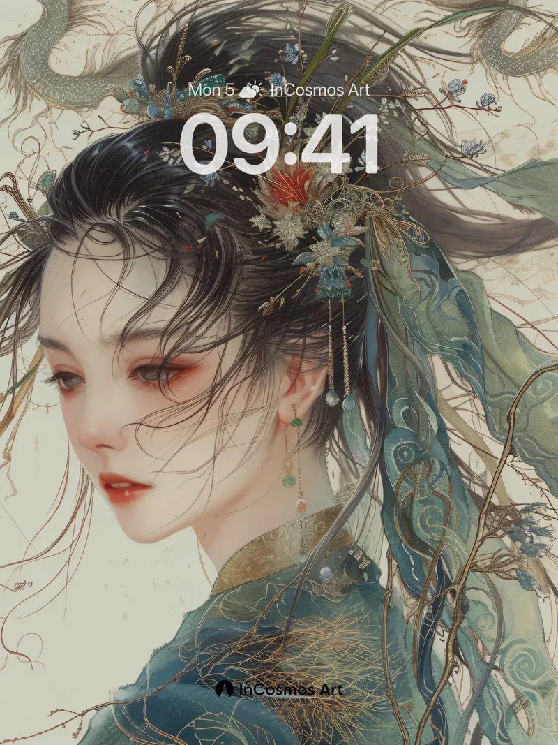 Whispering Bloom Wallpaper with Ethereal Drift