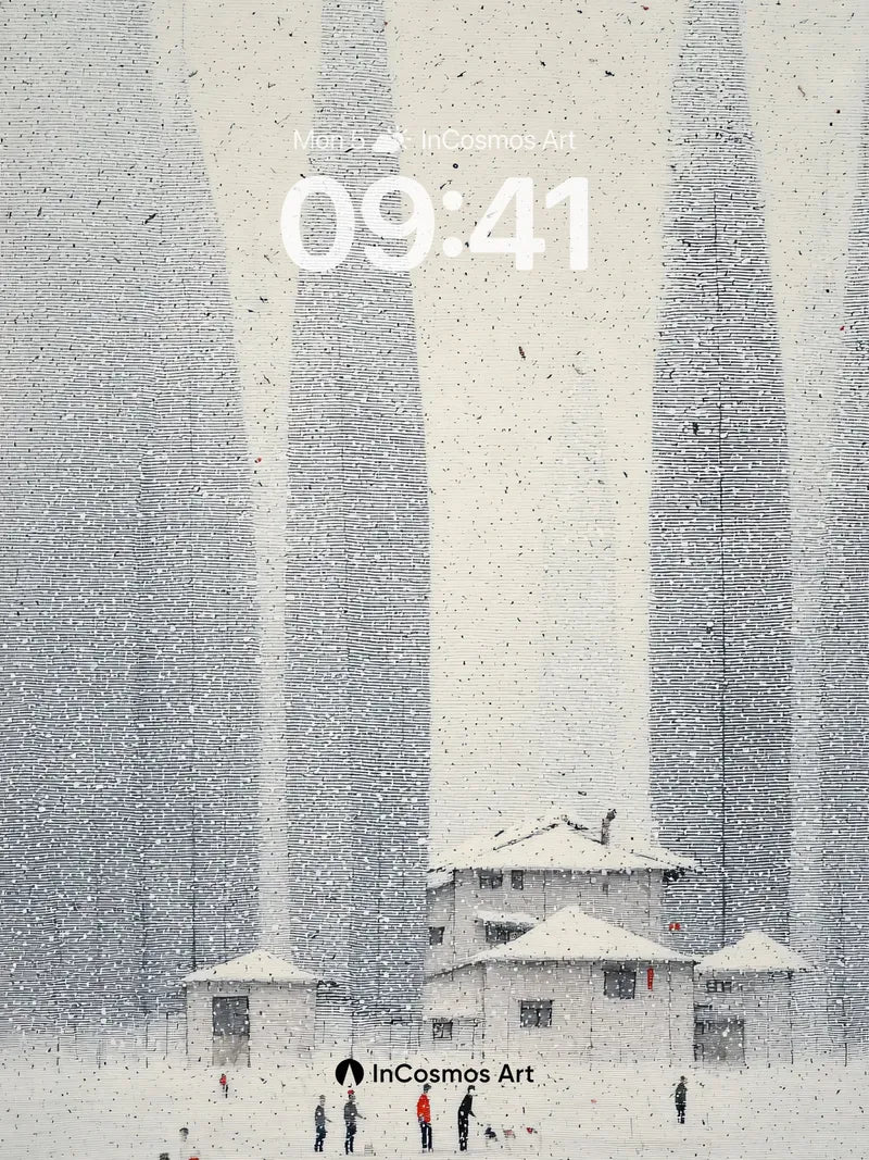 Silent Snowfall Wallpaper with Towering Shadows