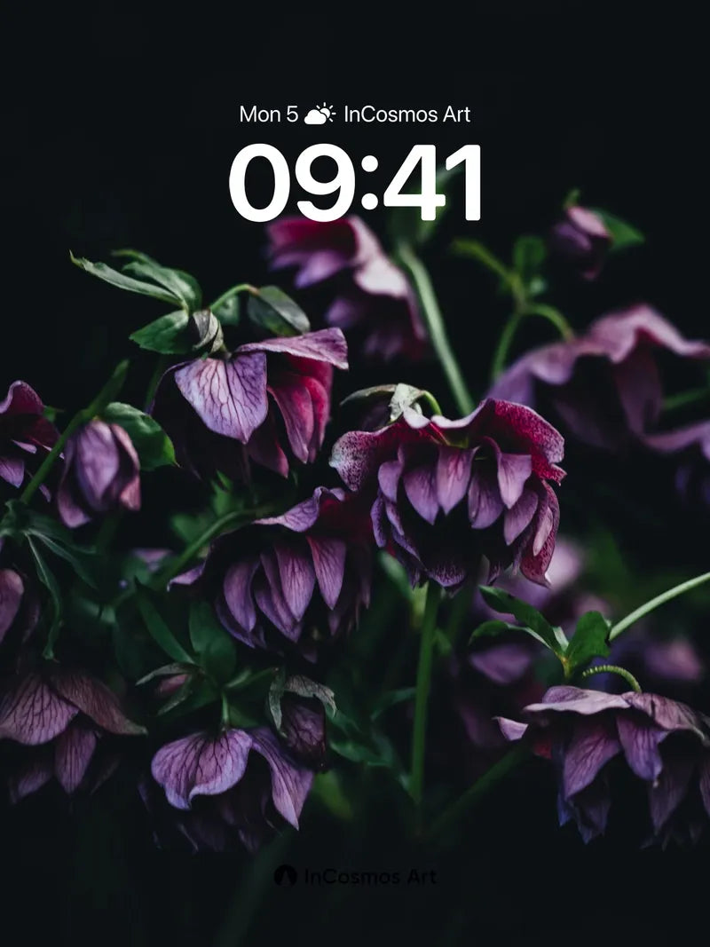 Velvet Nightfall Wallpaper with Drooping Petals wallpaper for iPhone, iPad & Mac