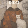 Serene Stillness Wallpaper with White Cat Embrace wallpaper for iPhone, iPad & Mac
