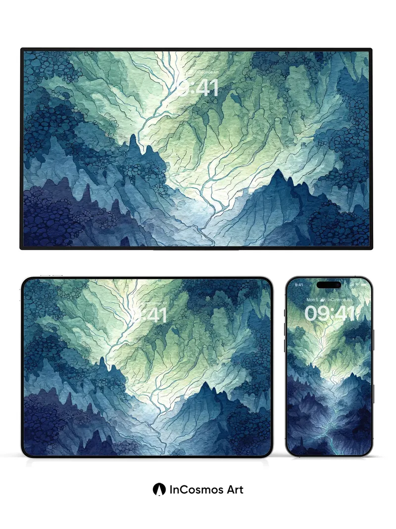 Whispering Valley Wallpaper with River of Light