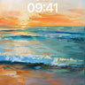 Golden Hush Ocean Wallpaper with Sunlit Foam wallpaper for iPhone, iPad & Mac