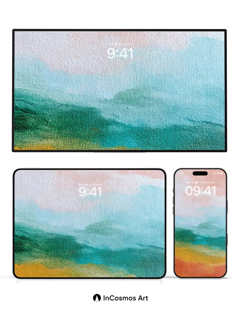 Serene Horizon Wallpaper with Soft Gradient Flow