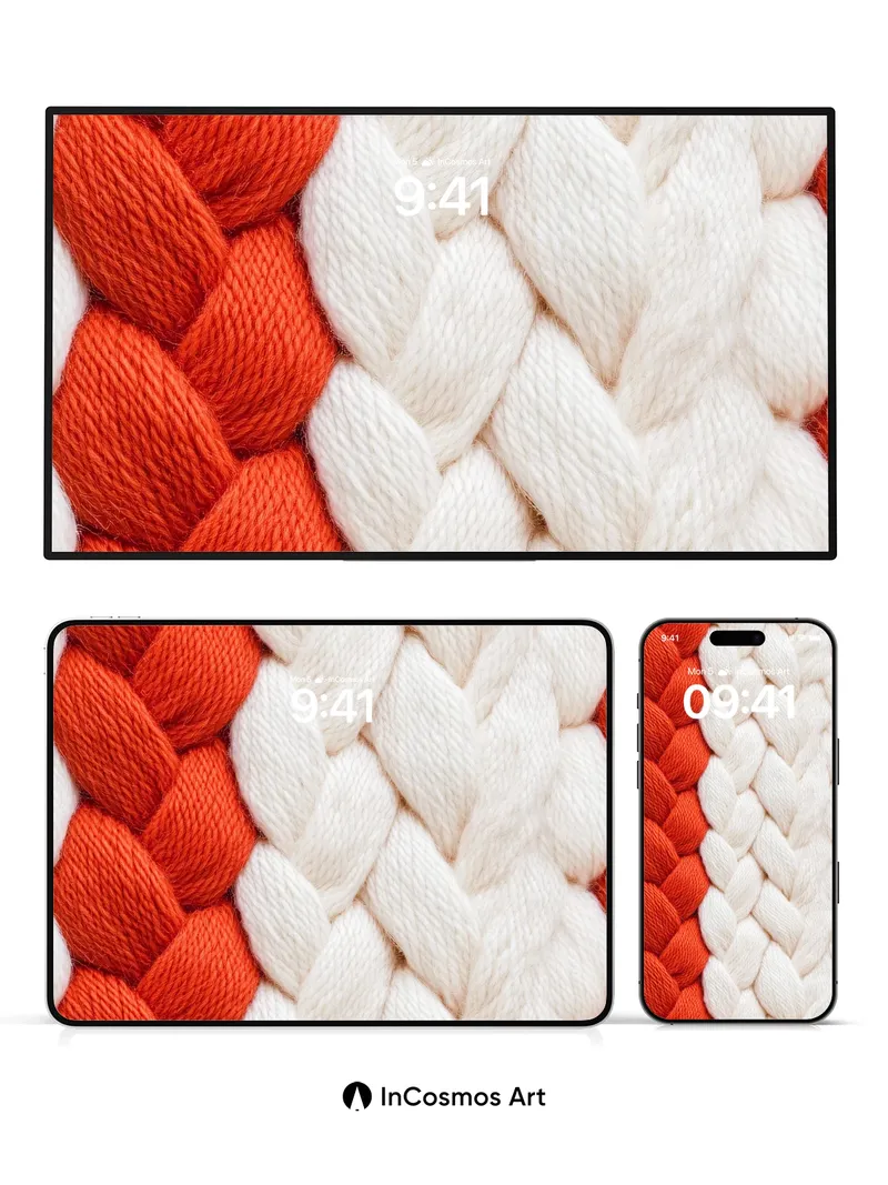 Crimson Braid Wallpaper with Woolen Pulse