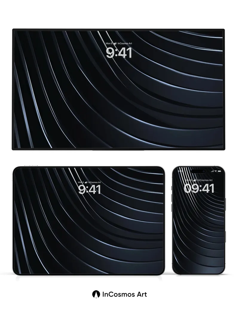 Midnight Currents Wallpaper with Liquid Lines